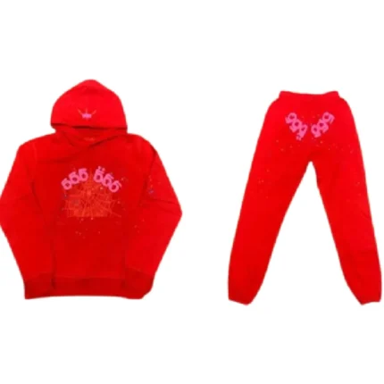 Sp5der-555555-Tracksuit-pant-and-hoodie-–-Red-1